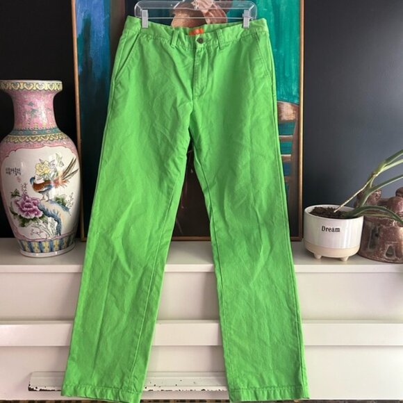 Joe Fresh Vibrant Green Men's Chinos 33x32 - Picture 1 of 16